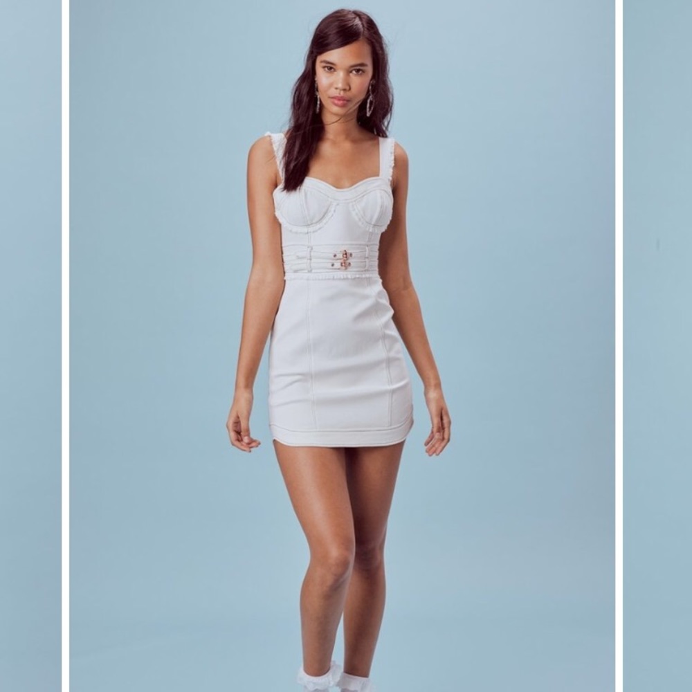 For Love and Lemons White Denim Dress